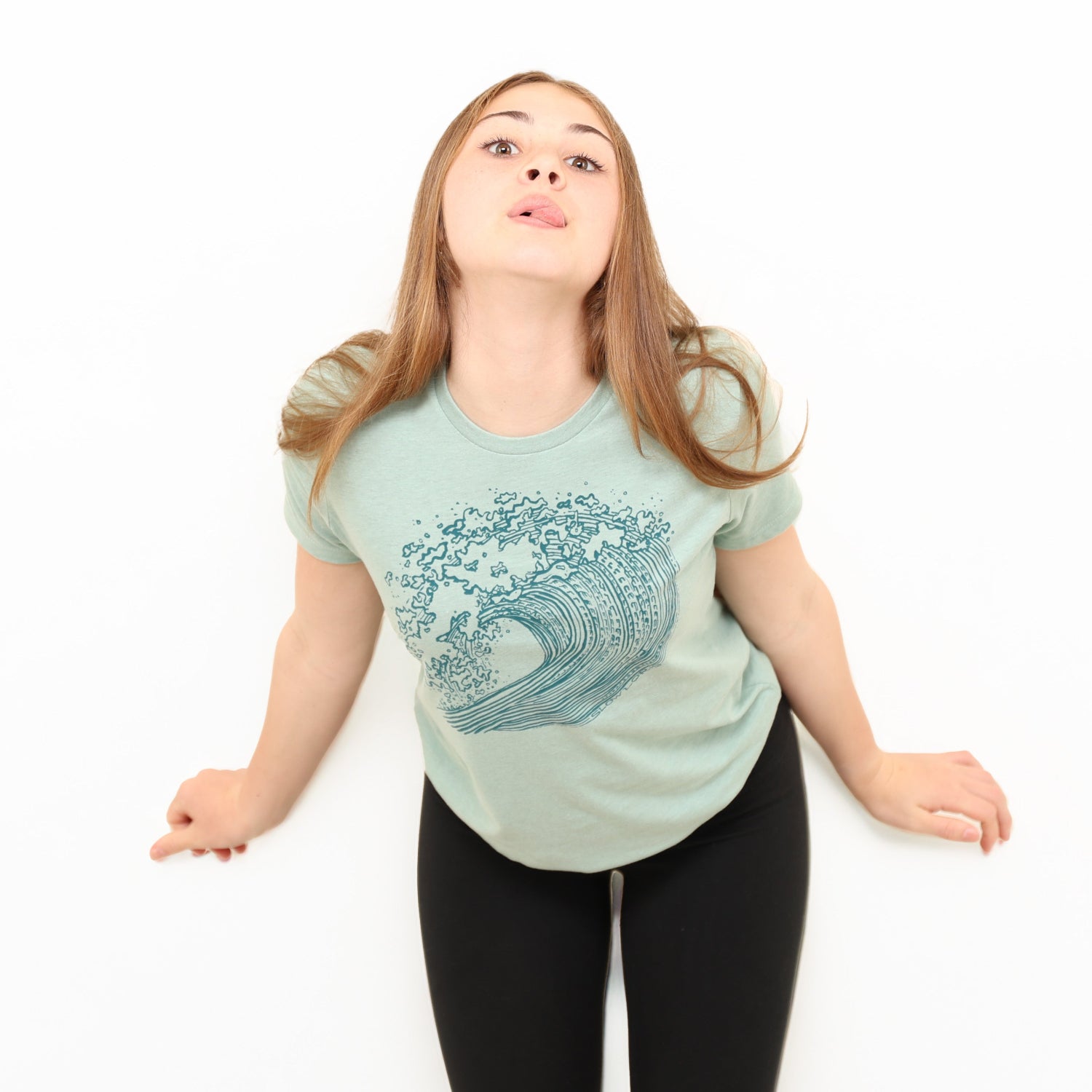 Girl wearing Nalu T-shirt