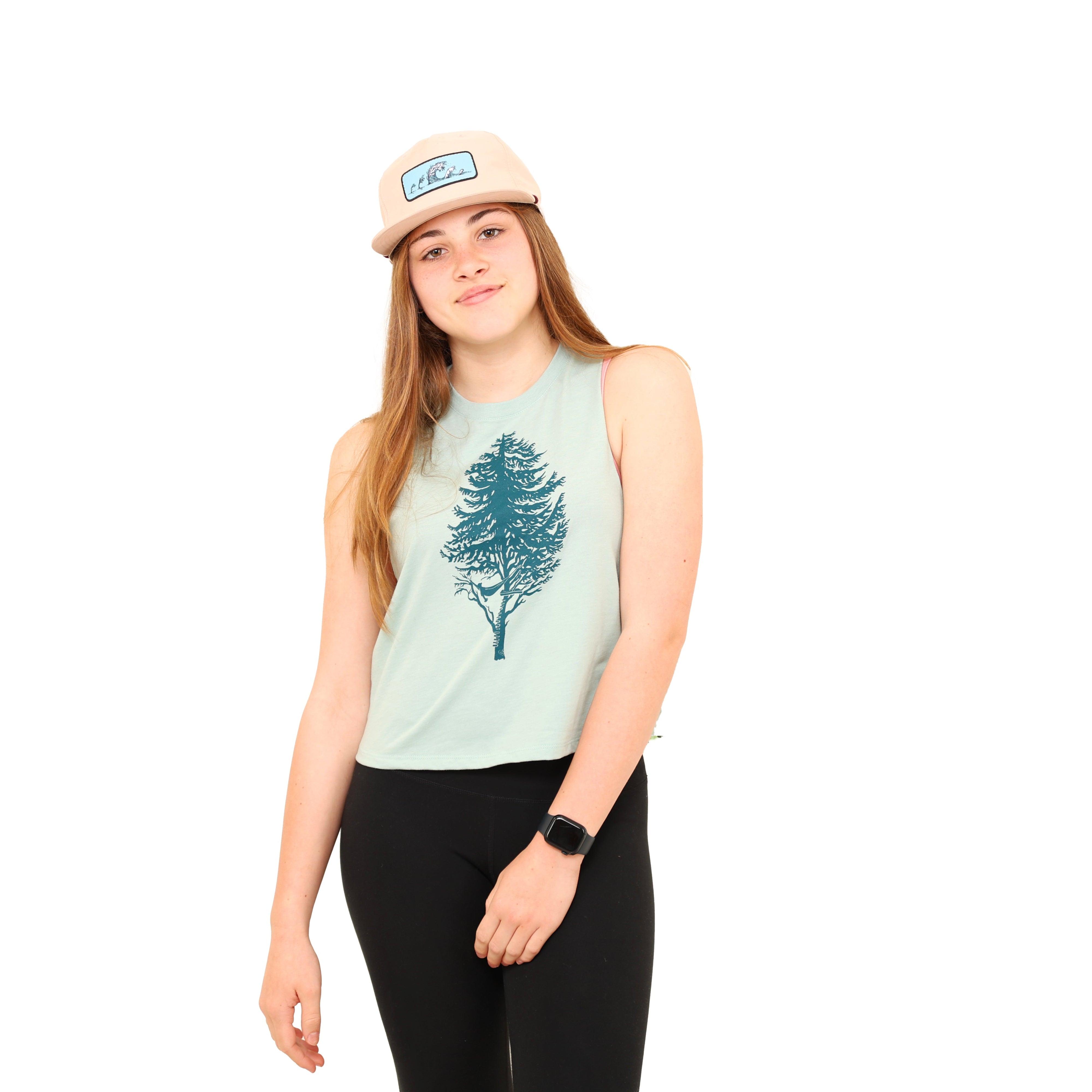 Girl wearing tank and hat