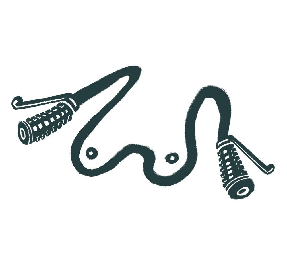 A simple line drawing of bicycle handlebars joined by breasts  - like an extra swoopy "w" with handlebars at either end and breasts in the middle.