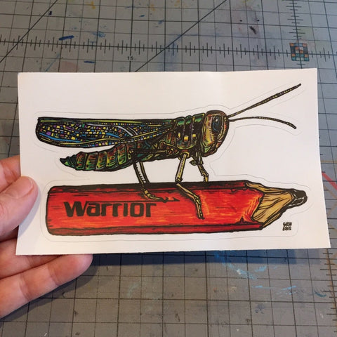 Warrior Grasshopper Sticker