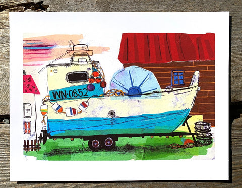Eden's Road Fishing Boat Art Print