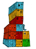 Shipping Container Stack Art Print (2 sizes)