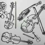 Stringed instruments ink drawing