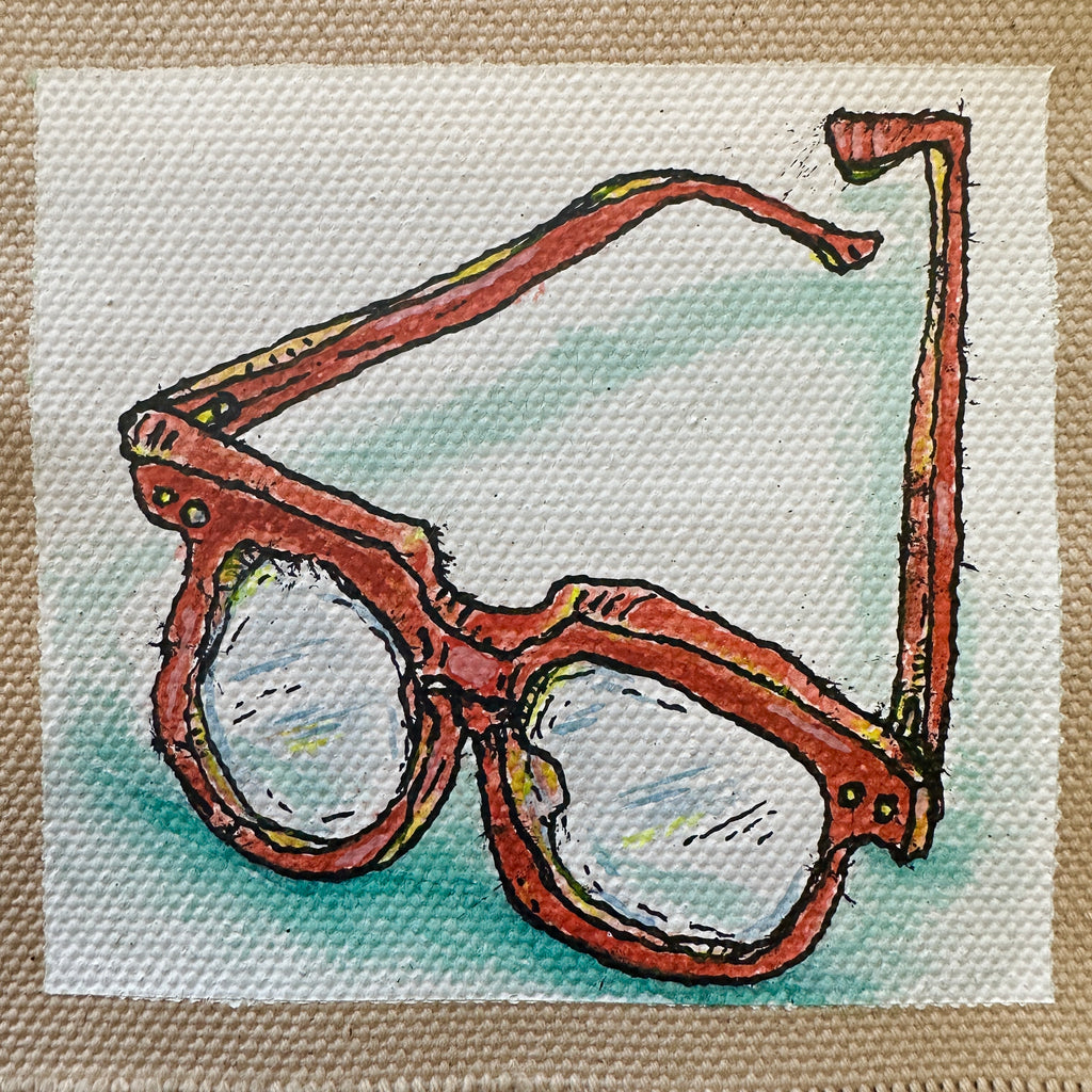 Reading glasses canvas painting