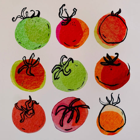 Nine Little Tomatoes Art Print