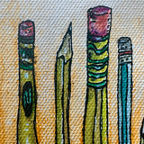 Pencils canvas painting