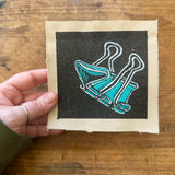 Binder clip canvas painting