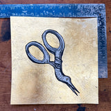 Scissors Ink and gold leaf drawing