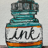 Ink bottle canvas painting