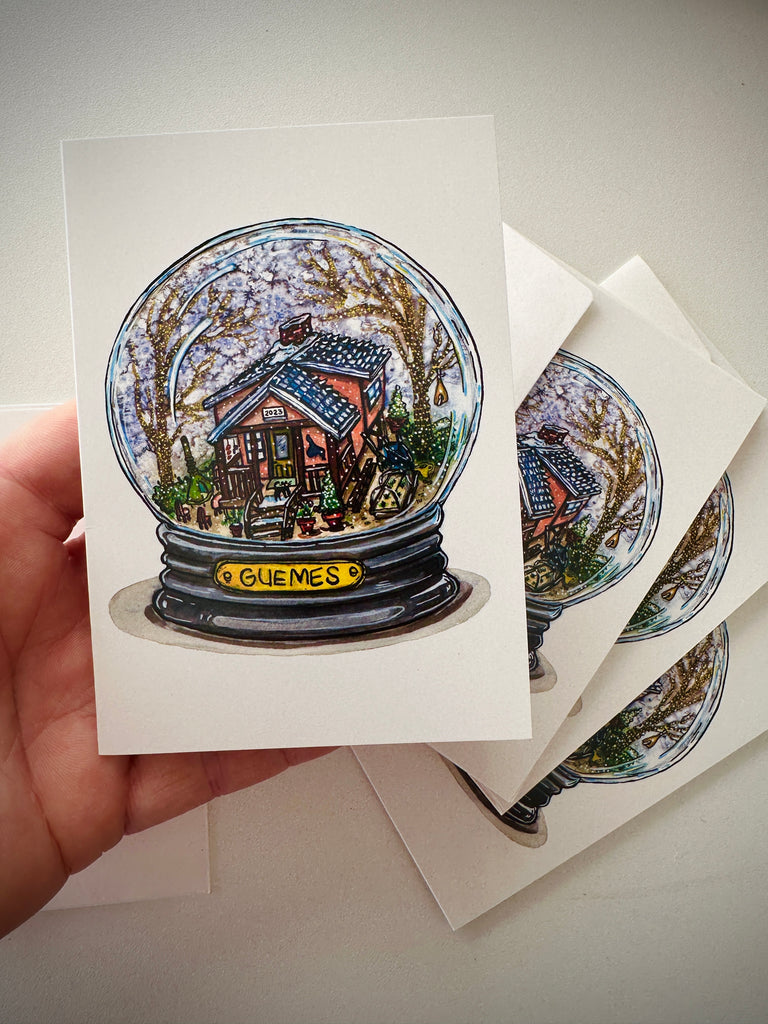 Snow Globe Holiday Greeting Card 4-pack