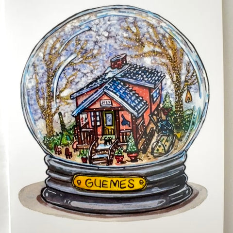 Snow Globe Holiday Greeting Card 4-pack