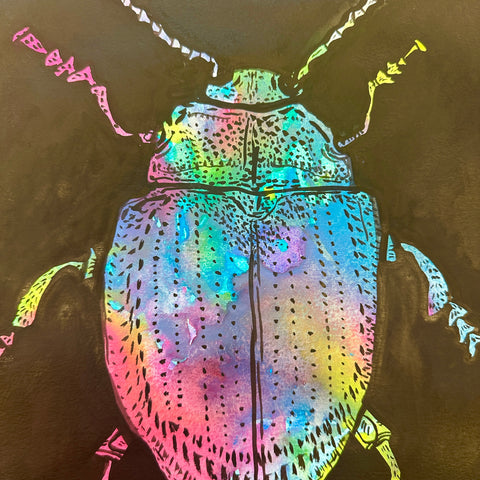 Neon Beetle painting