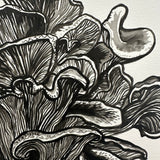 Oyster mushrooms ink painting