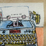 Typewriter canvas painting