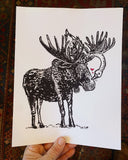 Goose Kissing a Moose Art Print